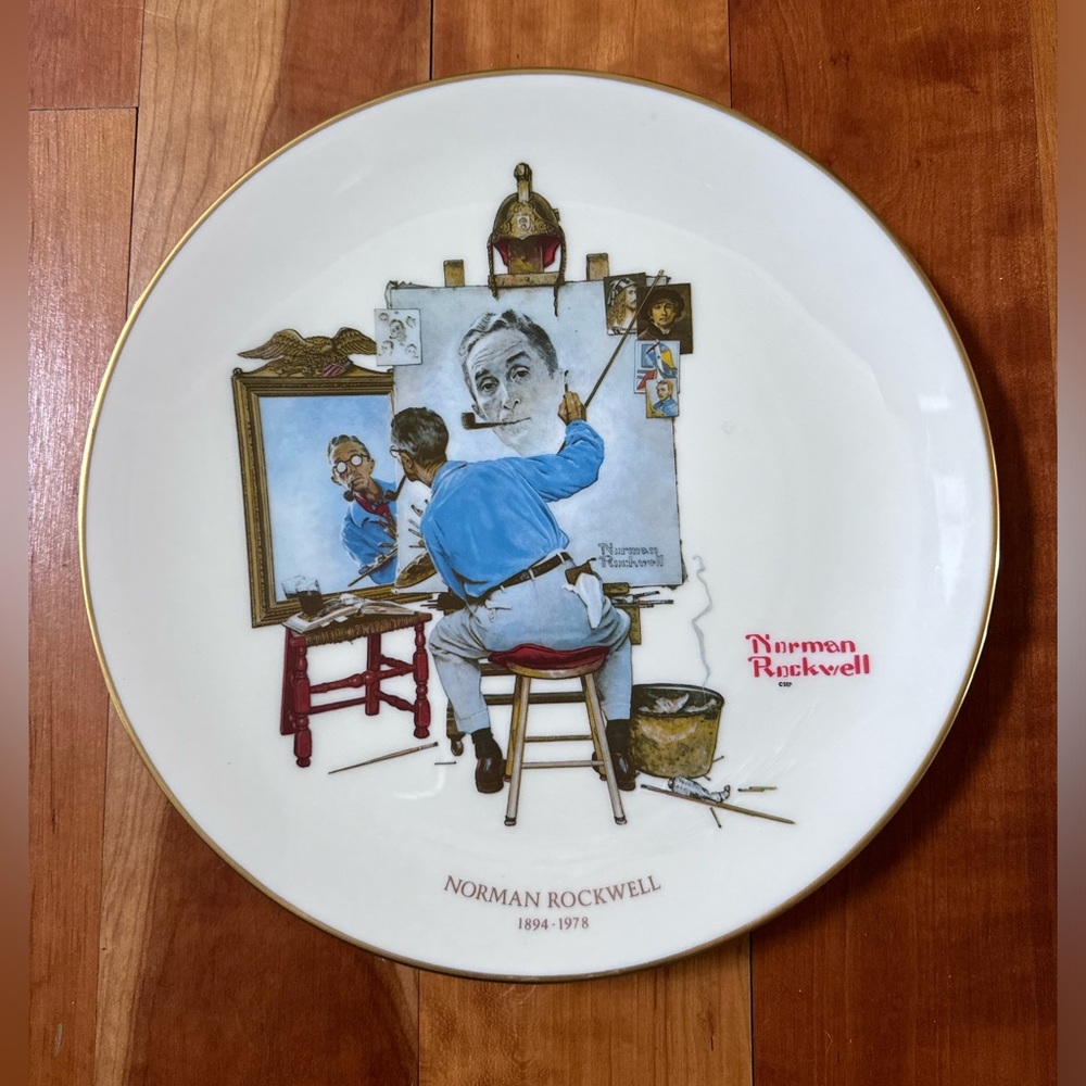Norman Rockwell “Triple Self Portrait” Plate